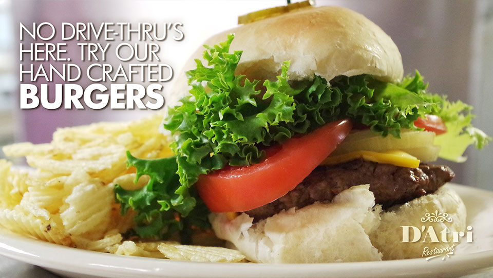 Juicy, giant home made burger patties with a variety of toppings!